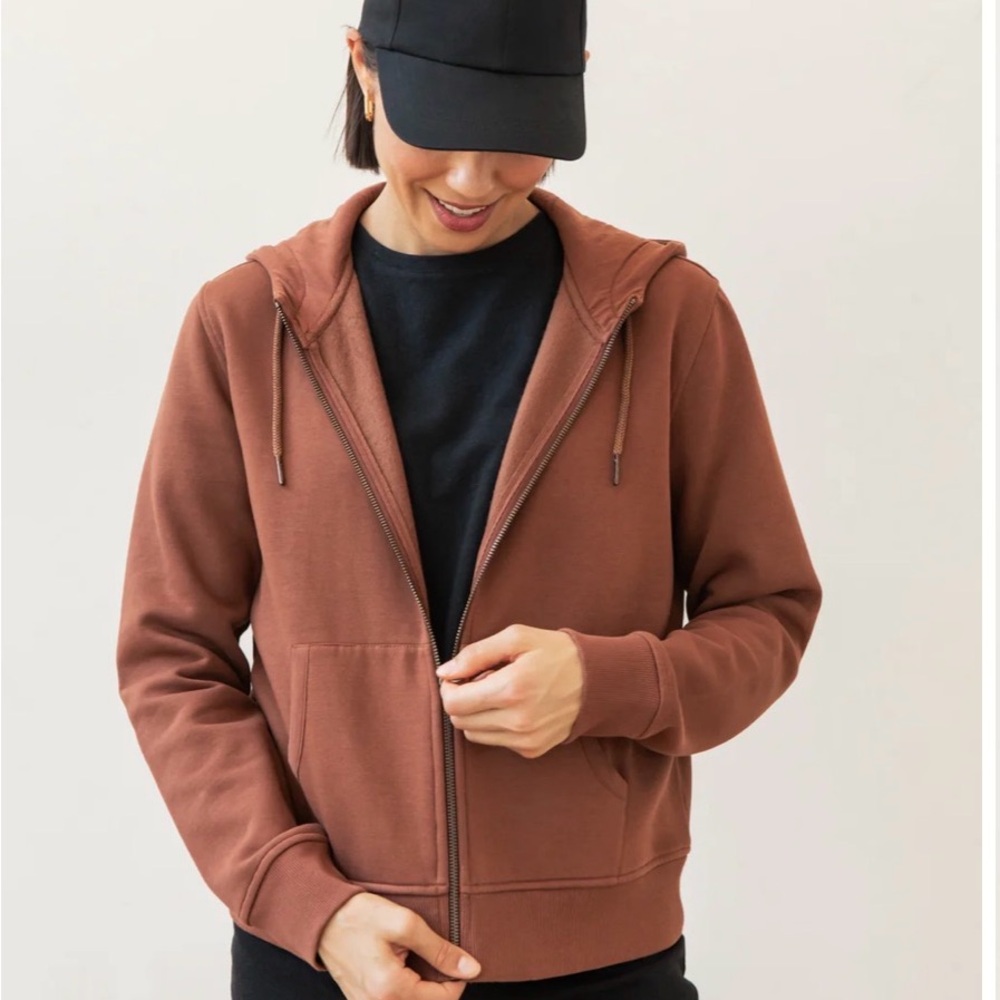 Women's Brown Zip-Up Hoodie